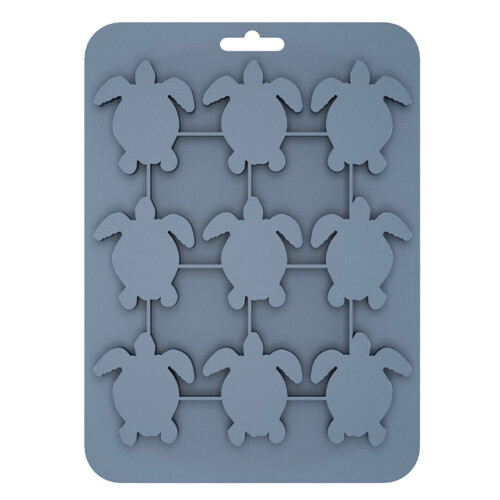 Kreative Schildkrötenform, Silikon-Eiswürfelform mit 9-Blau