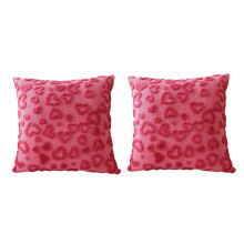 Paquet de 2 auvents de coussin brodés Silky-rose rouge 45cm