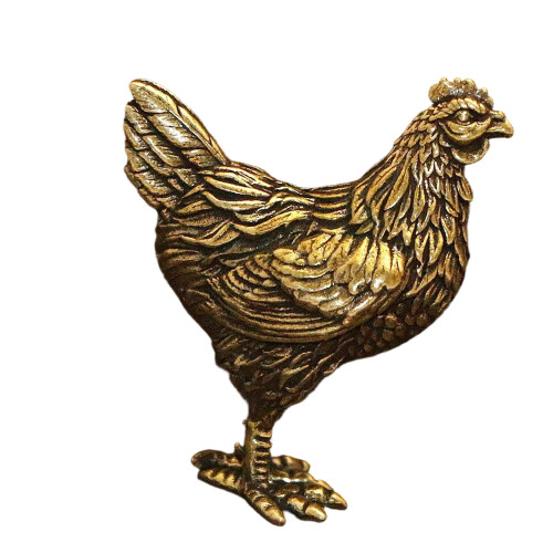 Metal Animal Statues Chicken Figurines Sculpture-hen