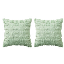 Pair Of Polyester Pillow Protectors With-45x45cm Light Green