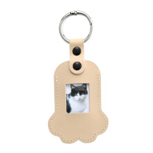 Dog Hair Keepsakes Keychains PU Leather Pet Hair Storage-white