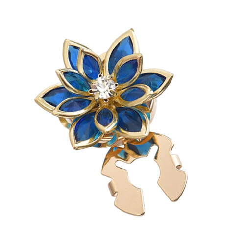 Contemporary Florals Concept Coated Metal- peacockblue