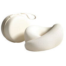 Oreiller cervical léger et Portable avec mousse à-Blanc cassé1
