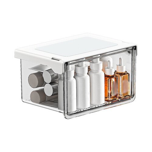 Stackable Plastic Cosmetic Drawer Organizers System Visible-L