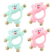 Hand Bell Rattle for Kids 4pcs with Clear Bell Sound and Ergonomic Palm Grip for Rhythm Training