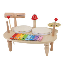 Wooden Percussion Toy for Kids, Durable Multi‑Instrument Drum Set with Motor Skill Boost and Fun