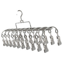 Cintre en acier inoxydable, 20 pinces-gris argenté
