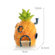 Cute Fish House Aquarium Ornament Resin Ananas House 15cm