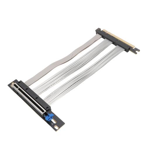 PCIe 5.0 16X Riserkabel 128GB/s 15cm Silber für High-Performance-GPU
