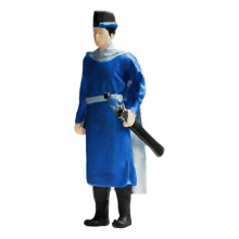 1:64 Scale Miniature Chinese Figure with Lifelike Ancient Costume, Durable Resin Model for Diorama Display, 2.8cm