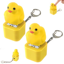 Fidget Keychain Duck Toy with LED Light and Quack Sound, Rechargeable TwoPack Stress Relief