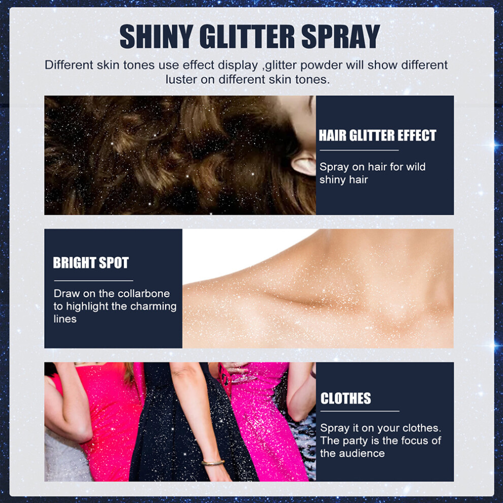 Shiny Glitter Spray 60ml â Sparkling Hairspray & Body Glitter for Women