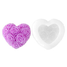 Moule détaillé en Silicone pour bougie fleur-Rose d'amour J55051