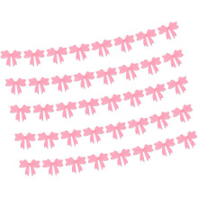 5 Sets Schleifen-Wimpelkette mit Löchern für-Rosa Filz