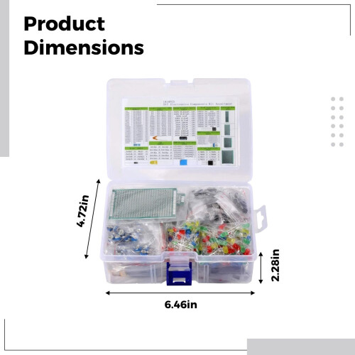 Electronic Components Kit 1818Pcs for Arduino and Raspberry Pi, Complete Breadboard Starter Set with Organized Storage Box 1