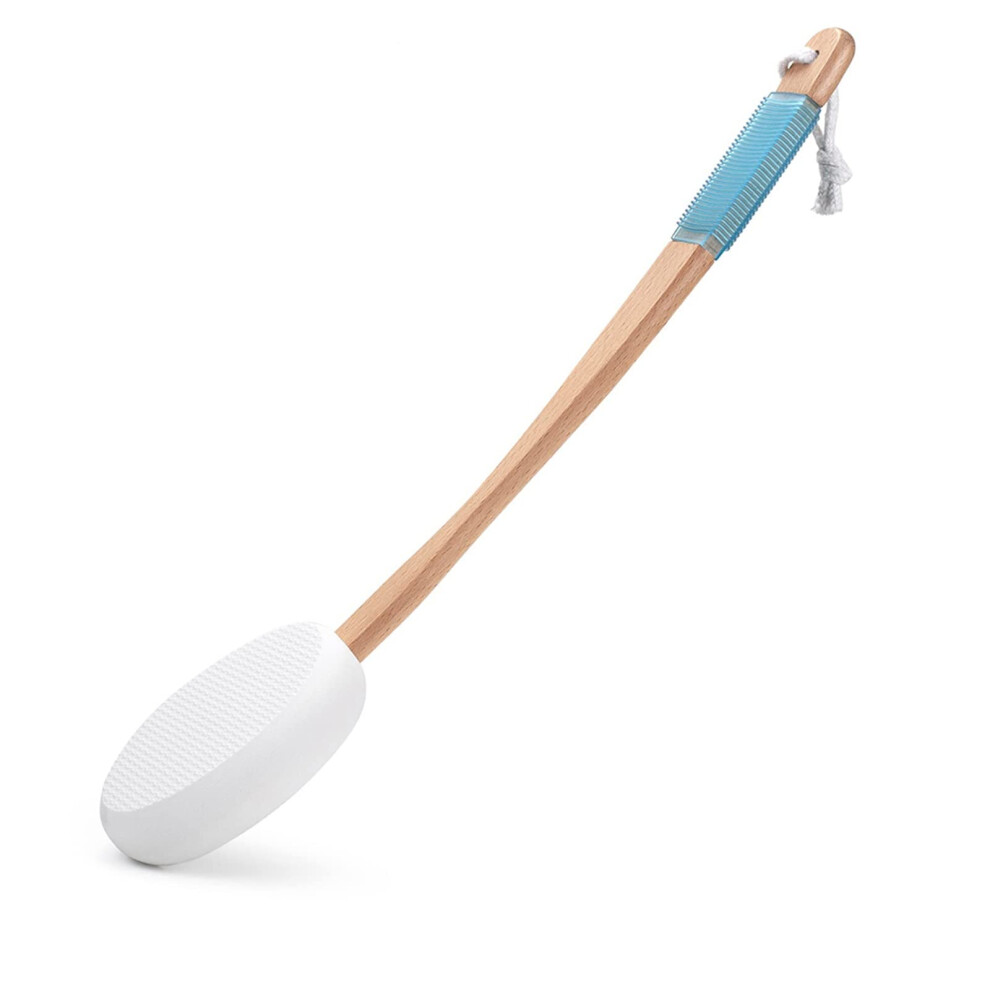 Body Brush with Long Handle Reach, Exfoliating Back Scrubber for Shower and Bath, Lotion Applicator
