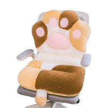 PP Cotton Filled Lumbar Cushion Soft Furry Cover Cats-Brown M