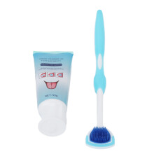 Bio 50g Zungenreiniger-Set mit langem Griff, ergonomisches Design