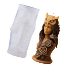 Sturdy Silicone Owl Girl Candle Mould for Creating Elegant