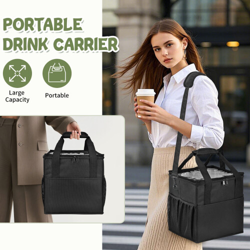 Portable Foldable Insulated Cup Organizers for 4 Bottles 2