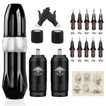 Rotary Tattoo Pen Kit with Power Supply, Speed Motor and Ergonomic AntiSlip Grip