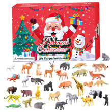 Christmas Advent Calendar for Kids with 32 Realistic Animal Figurines Holiday Countdown Gift