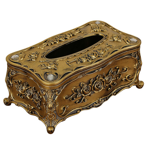 Duurzame plastic tissuebox woondecoratie-Bronzen.