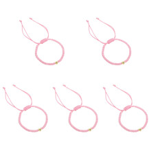 5Pièces Bracelets Tressés En Corde Rose Charm Cœur