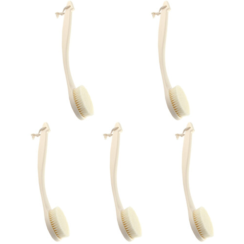 5Pcs Home Use Long Handle Bath Brush White Body Scrubber
