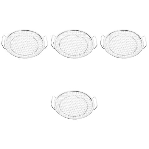 4Stk Frittierkorb Ölfilter Rund Küchen Abtropfkorb Silber 1