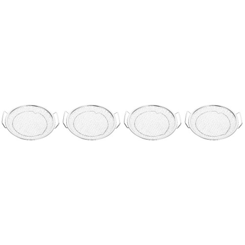 4Stk Frittierkorb Ölfilter Rund Küchen Abtropfkorb Silber 2