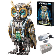 Mechanical Owl Model Kit with Dual Power Operation, Lights and Realistic Gears for STEM Learning