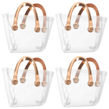 4Stk Transparente Puppenhandtaschen Mini Plastik Metall Zubehör