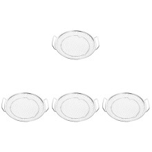 4Stk Frittierkorb Ölfilter Rund Küchen Abtropfkorb Silber