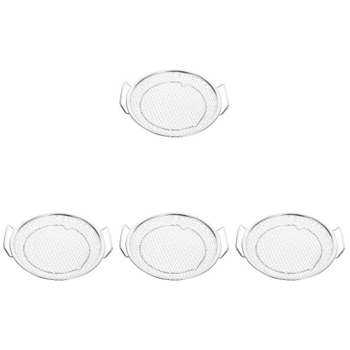 4Stk Frittierkorb Ölfilter Rund Küchen Abtropfkorb Silber