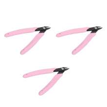 Pink Stainless Steel Cuticle Nipper 3 Pack, Professional Cuticle Trimmer with Ergonomic Grip