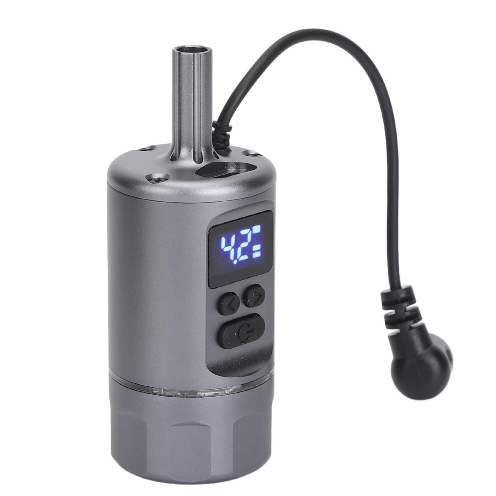 3 in 1 Wireless Tattoo Battery Grip with Adjustable Voltage Power Supply, LCD Display, Ergonomic Silver Handle