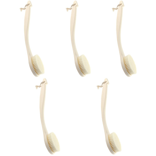 5Pcs Home Use Long Handle Bath Brush White Body Scrubber 1