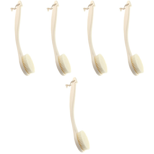 5Pcs Home Use Long Handle Bath Brush White Body Scrubber 2