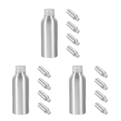 15Stk Aluminium Reisebehälter Silber Wiederverwendbar 2