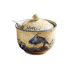 Elegant Ceramic Sugar Storage Jar with Salt-fisherman song