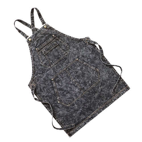 Durable Denims Fabric Adjustable Gardening Apron for-Black