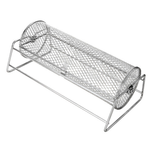 Double Use Whirling Barbecue Basket for Large Capacity Even