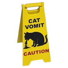 1Pc Funny Cats Vomit Caution Signs Humorous Double-Sided-A
