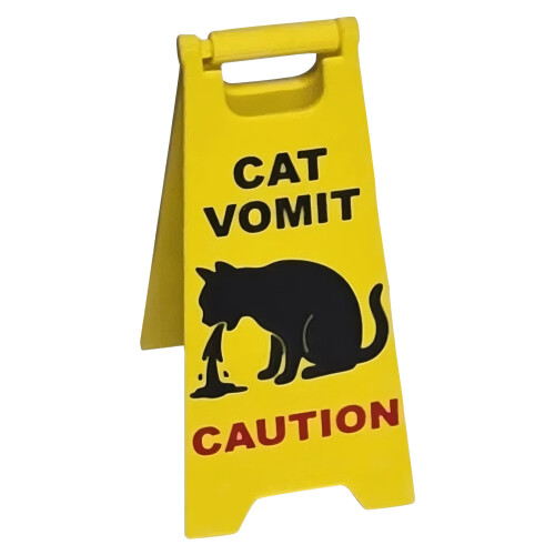 1 Stück Katzen-Erbrochenes-Vorsichtsschilder,-A