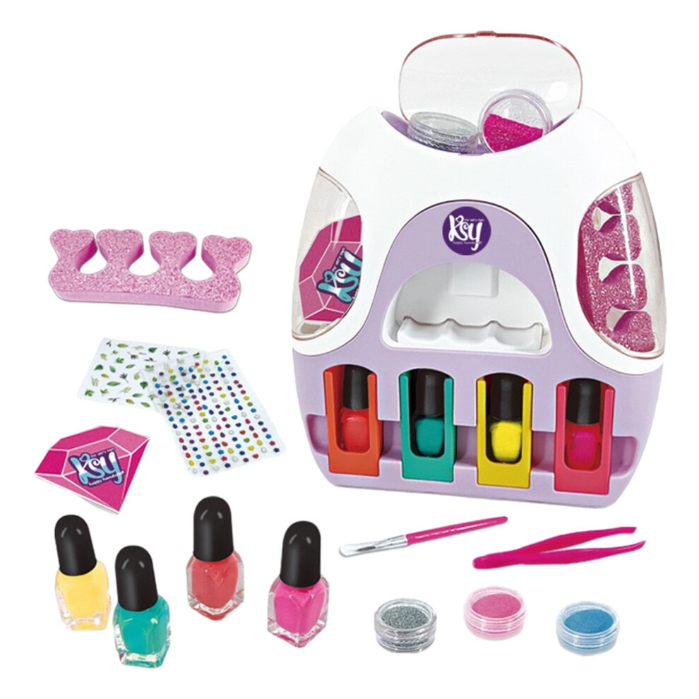 Kids Nail Polish Set with Dryer, Glitter and Stickers â Peelable, QuickDry Girls Nail Art Kit