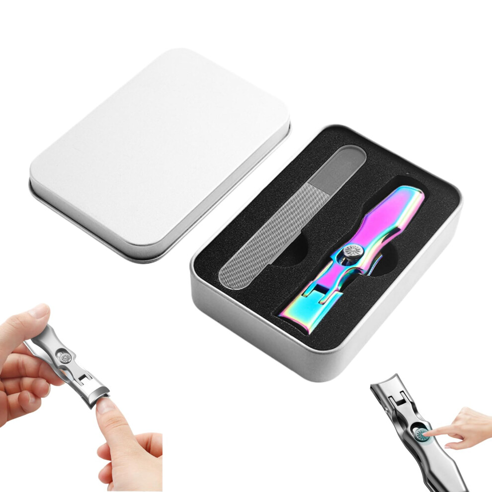 Nail Clippers for Thick Nails with Catcher and Lock, Stainless Steel Toenail Cutter with Case