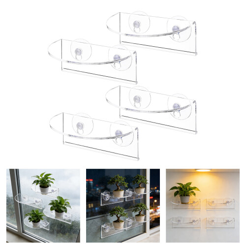 Pack Of 4 Versatile Acrylic Plant Holders Suitable For Office 1