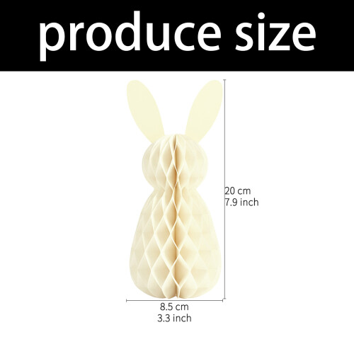 5Pcs Foldable Paper Honeycomb Ball Ornament Easter Hare 2
