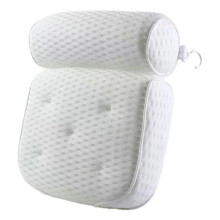 Luxury 4D Mesh Bath Pillow for Tub with Extra Thick Cushioning, Ergonomic TwoPanel Support and 7 Suction Cups